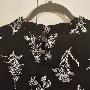 Black floral long sleeve blouse
